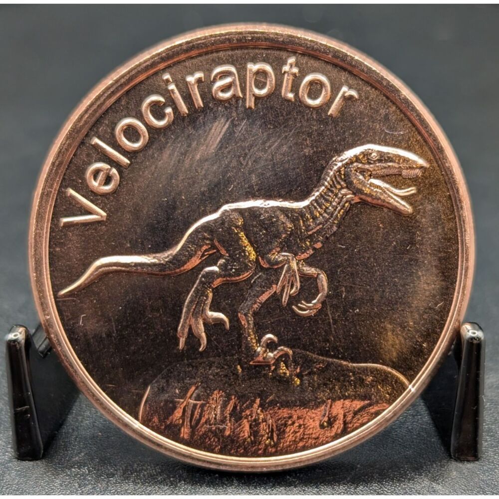 Velociraptor 1 oz .999 Copper Round • Lost World Series • USA Minted - Picture 2 of 3